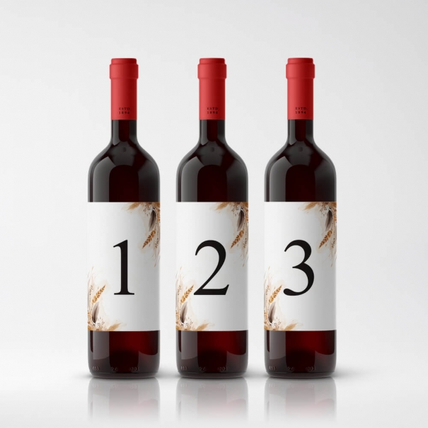 Eleganckie Naklejki na Wino 🍾 do Numeracji Stołów | RoyalDekor