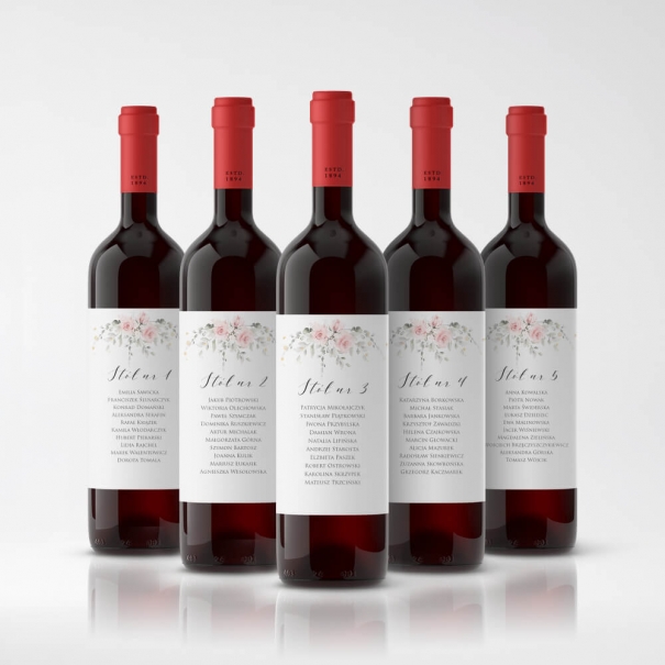 Eleganckie Naklejki na Wino z Planem Stołu 🍾 | RoyalDekor