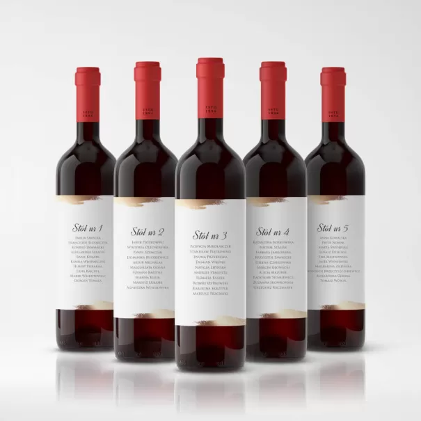 Złocone Naklejki na Wino z Planem Stołu 🍷 | RoyalDekor